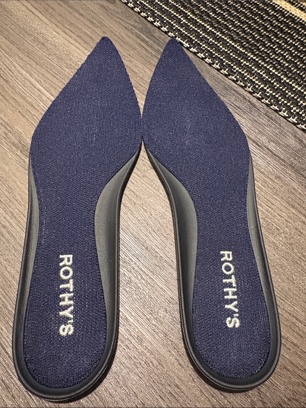 Rothy's Point II Limited Edition Midnight Metallic Flats - Size 8 - Picture 3 of 6